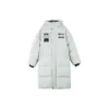 Letter Graphic Long Down Jacket “White Black”
