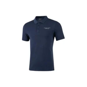 Letter Printed Casual Short-Sleeve Polo Shirt “Navy”