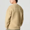 Letter Printed Crew Sweater “Tan”