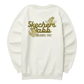 Letter Printed Crew Sweater “White Gold”