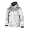 Letter Printed Hooded Down Jacket “Silver Black”