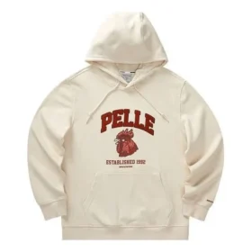 Letter Printed Long Sleeve Hoodie “Beige Red”