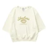 Letter Printed Round Neck Casual Sweater “Beige”