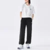 Logo Letter High-waisted Casual Pants “Black”