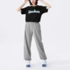Logo Letter Straight Casual Pants “Grey”