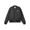 Logo Print Pattern Zip Reversible Jacket “White Black”
