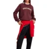 Logo Printed Crew Sweater “Burgundy White”