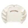 Logo Printed Crew Sweater “White Red”