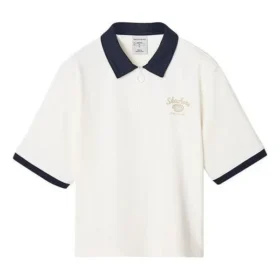 Logo Printed Polo Shirt “White Black”