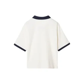 Logo Printed Polo Shirt “White Black”