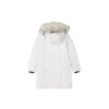 Long Waist-Drawstring Furry Hooded Down Jacket “Black White”