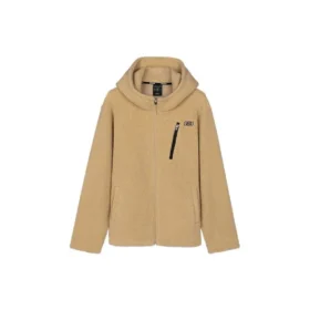 Loose Fit Warm Fleece Jacket “Black Tan White Purple”