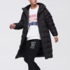 Medium-Length Woven Down Jacket “Black”