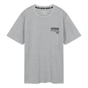 Men”s Skechers Knit Round Neck Short Sleeve Gray