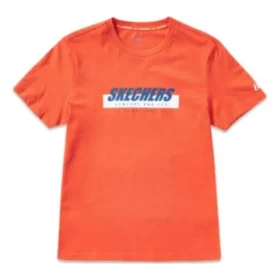 Men”s Skechers Printing Short Sleeve t Orange Red