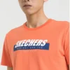 Men”s Skechers Printing Short Sleeve t Orange Red
