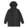 Mid-Length Warm Hooded Down Jacket “Black Pink”