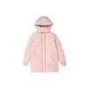 Mid-Length Warm Hooded Down Jacket “Black Pink”