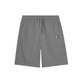 Mid-Waist Drawstring Straight Sports Shorts “Grey”