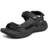 On The Go 600 Velcro Outdoor Open Toe Flat Heel Sports Full Black Sandals