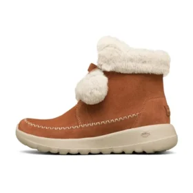 On-The-Go Joy Pompom Snow Boots “Brown White” On-The-Go Joy Pompom Snow Boots “Brown White”