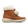 On-The-Go Joy Pompom Snow Boots “Brown White”