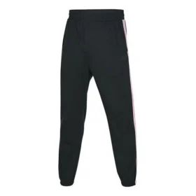 Side Striped Elastic Waist Tapered Casual Pants “Black”