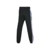 Side Striped Elastic Waist Tapered Casual Pants “Black”