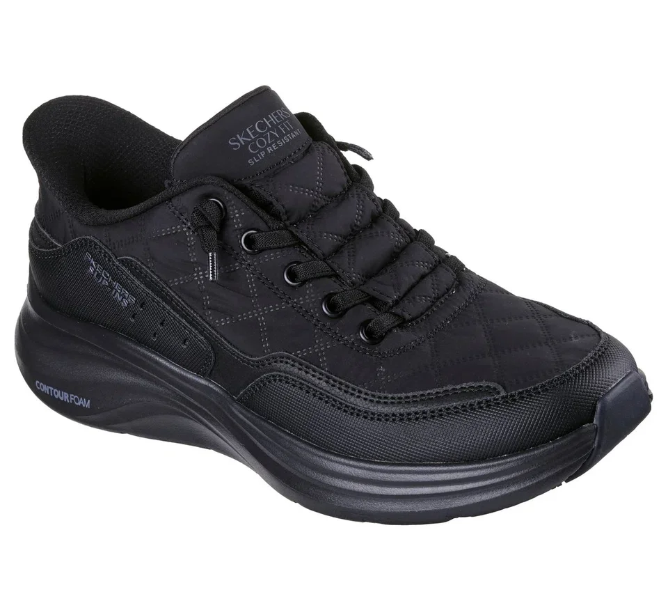 Skechers Slip-ins Work Slip-Resistant: Contour Foam – Cozy Fit Skechers Slip-ins Work Slip-Resistant: Contour Foam – Cozy Fit