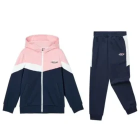 SKX Hooded Sweater Elastic Cuff Knit Sports Suit “Navy Pink White”