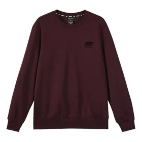 Solid Color Loose Crew Knitted Sweatshirt “Burgundy Black”