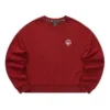 Solid Color Loose Round Neck Pullover Sweatshirt “Burgundy”