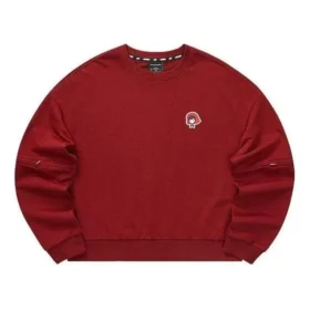 Solid Color Loose Round Neck Pullover Sweatshirt “Burgundy”