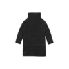 Solid Color Stand-up Collar Zip-up Quilted Jacket “Black”
