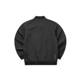 Solid Pattern Zip Jacket “Black”