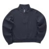 Sport Casual Loose Knit Crew Sweatshirt “Black”