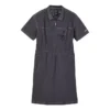 Sport Casual Solid Color Pullover Collar Short Sleeve Dress “Black”