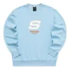 Sport Letter Crew Sweater “Blue White”