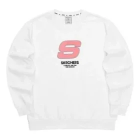 Sport Letter Crew Sweater “White Pink”