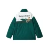 Sport Lifestyle Series Letter Printed Zip-up Down Jacket “Green Tan White”
