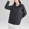 Stroll Series Logo Casual Hooded Woven Jacket “Black”