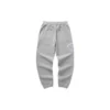 Waist Fleece Tapered Sports Pants “Black Grey”