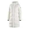 Woven Long Down Jacket “White Black”