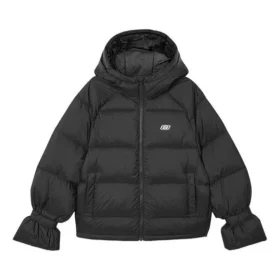 Zip-up Hooded Long Sleeve Down Jacket “Black”