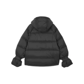 Zip-up Hooded Long Sleeve Down Jacket “Black”